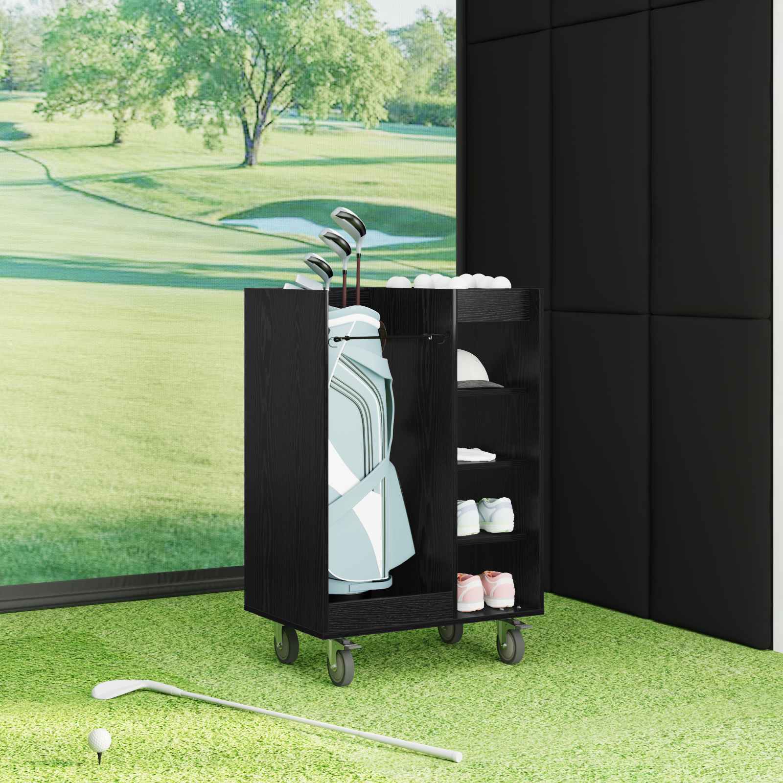 Golf ormar s kotačem Jednobojno Crni hrast 65 x 45 x 98 cm