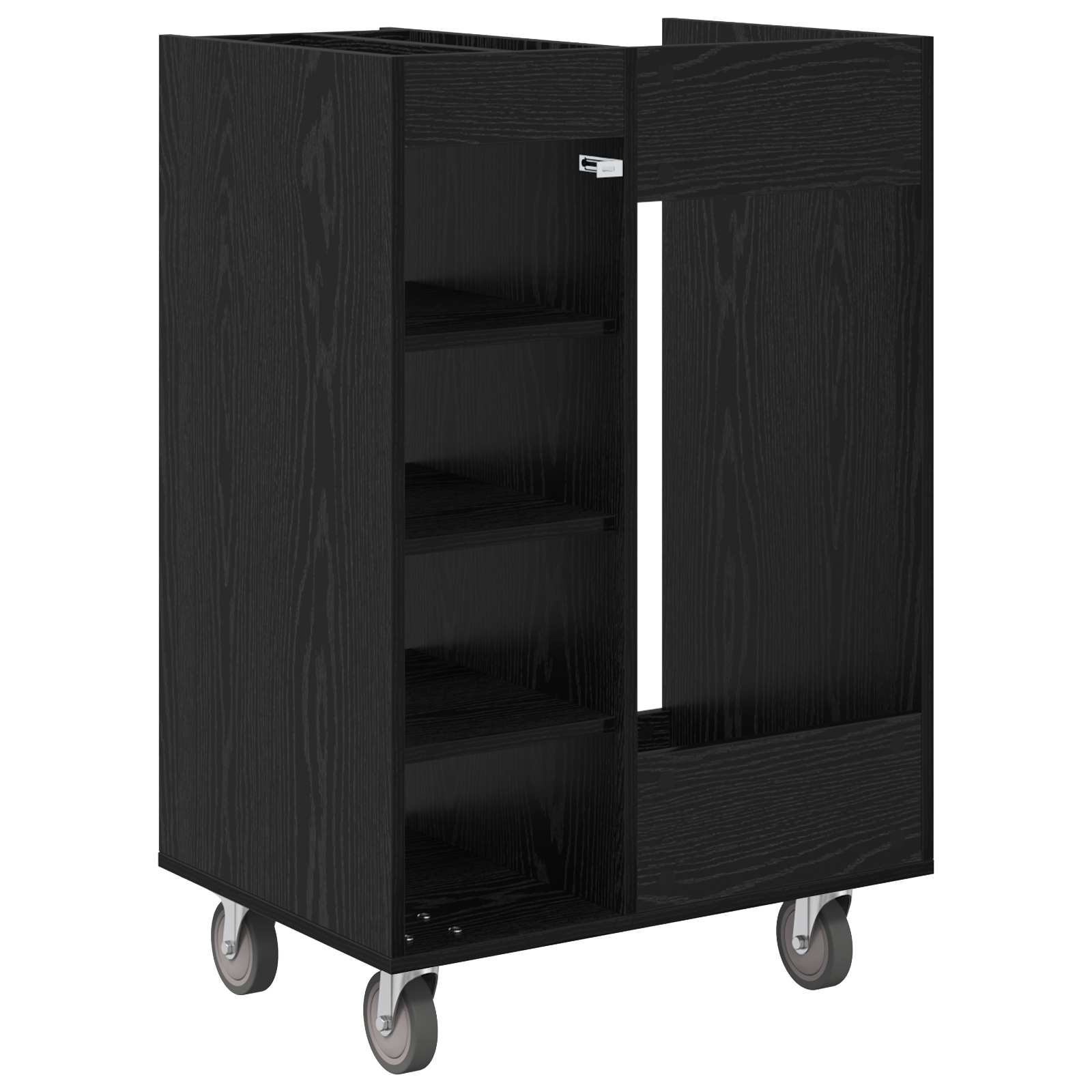Golf ormar s kotačem Jednobojno Crni hrast 65 x 45 x 98 cm