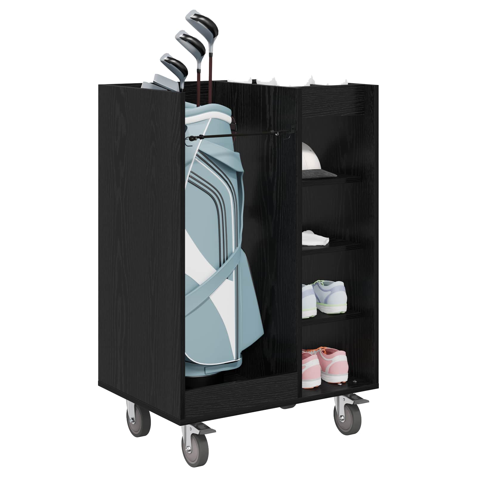 Golf ormar s kotačem Jednobojno Crni hrast 65 x 45 x 98 cm