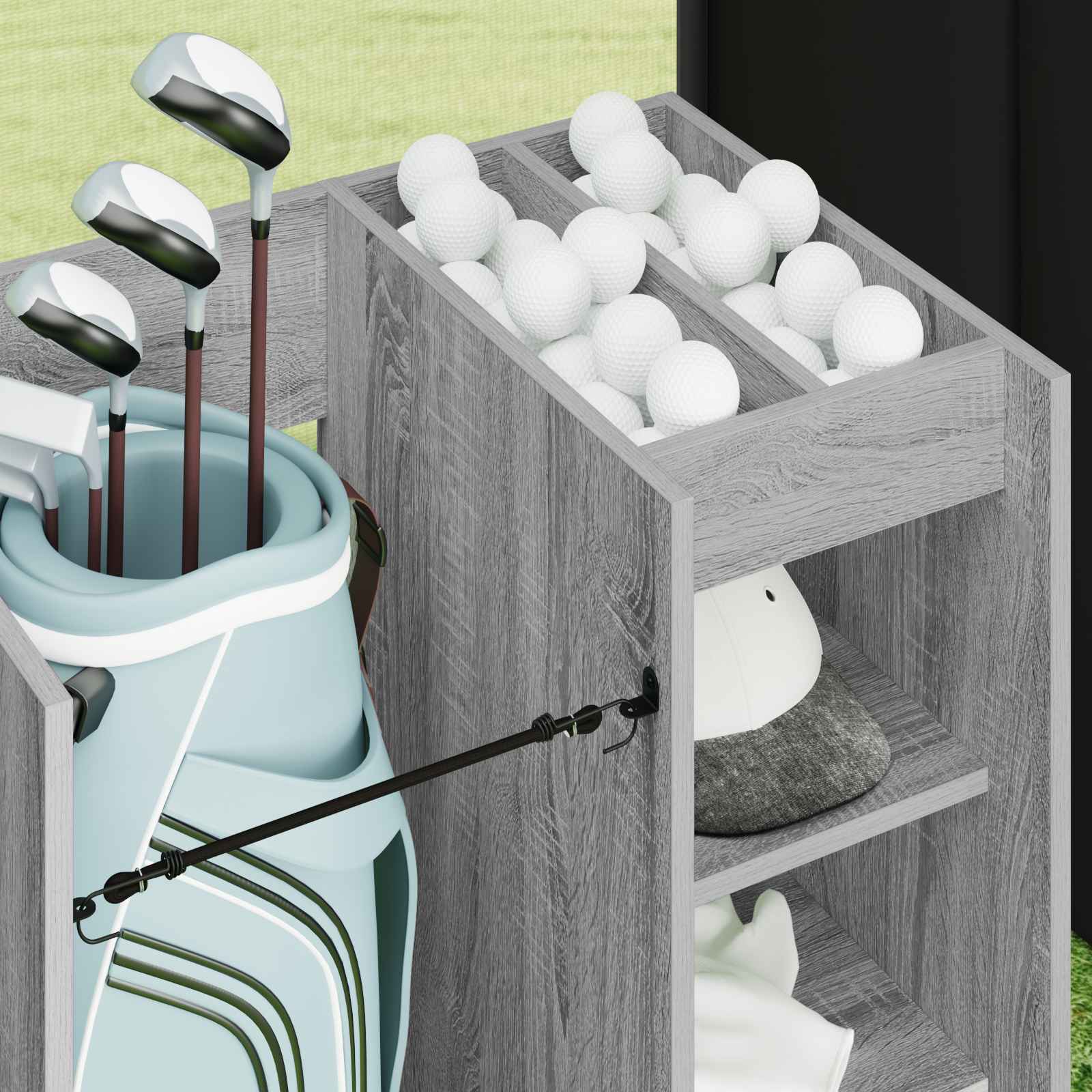 Golf ormar s kotačem Jednobojno Siva Sonoma 65 x 45 x 98 cm