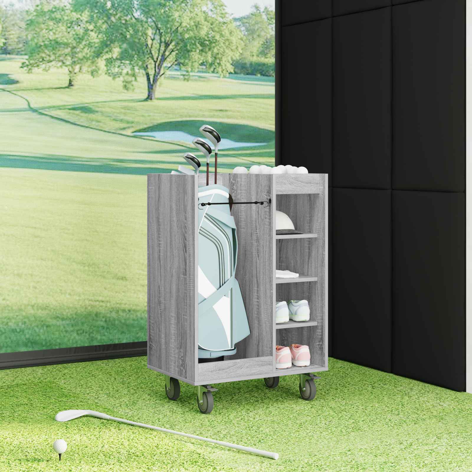 Golf ormar s kotačem Jednobojno Siva Sonoma 65 x 45 x 98 cm