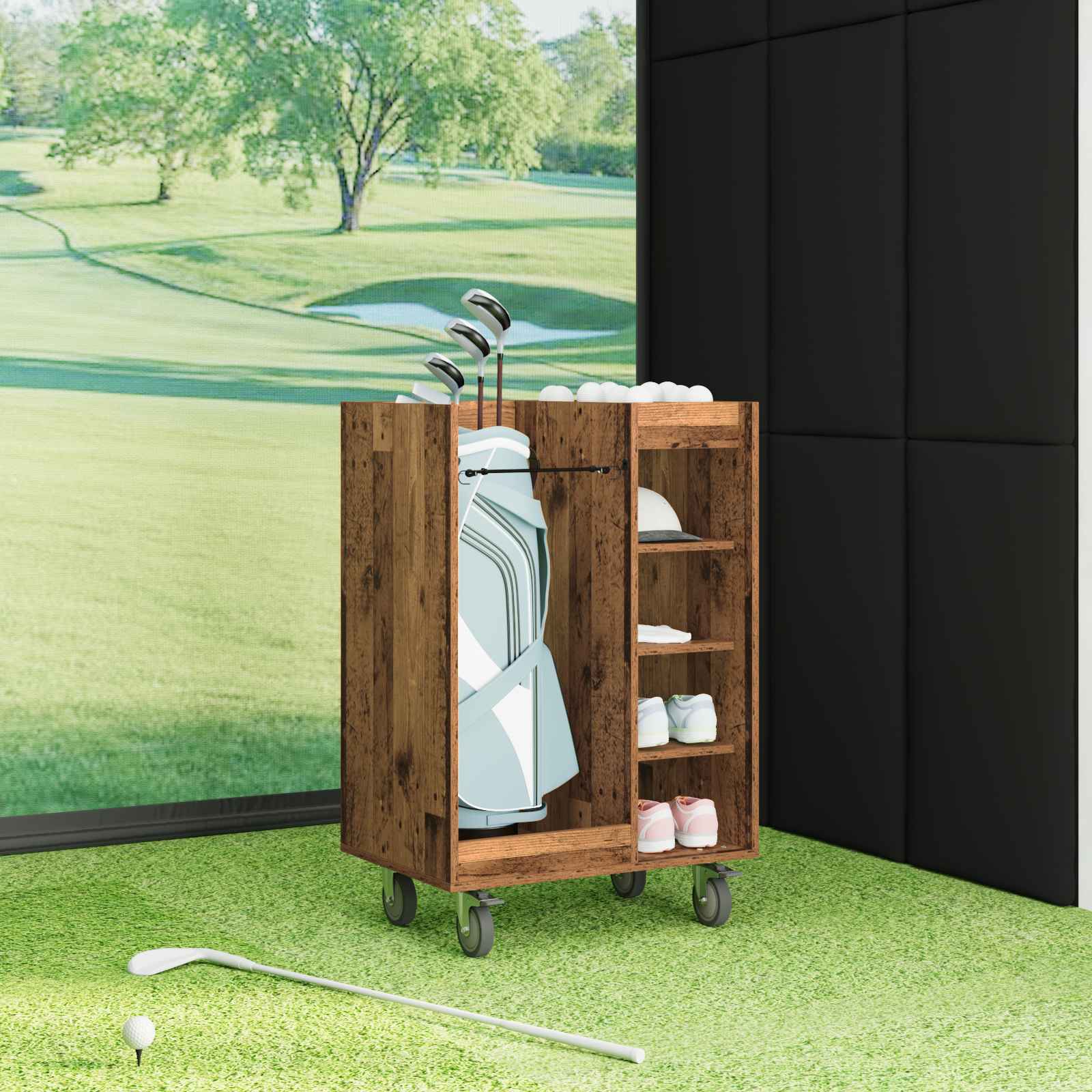 Golf ormar s kotačem Jednobojno Staro drvo 65 x 45 x 98 cm