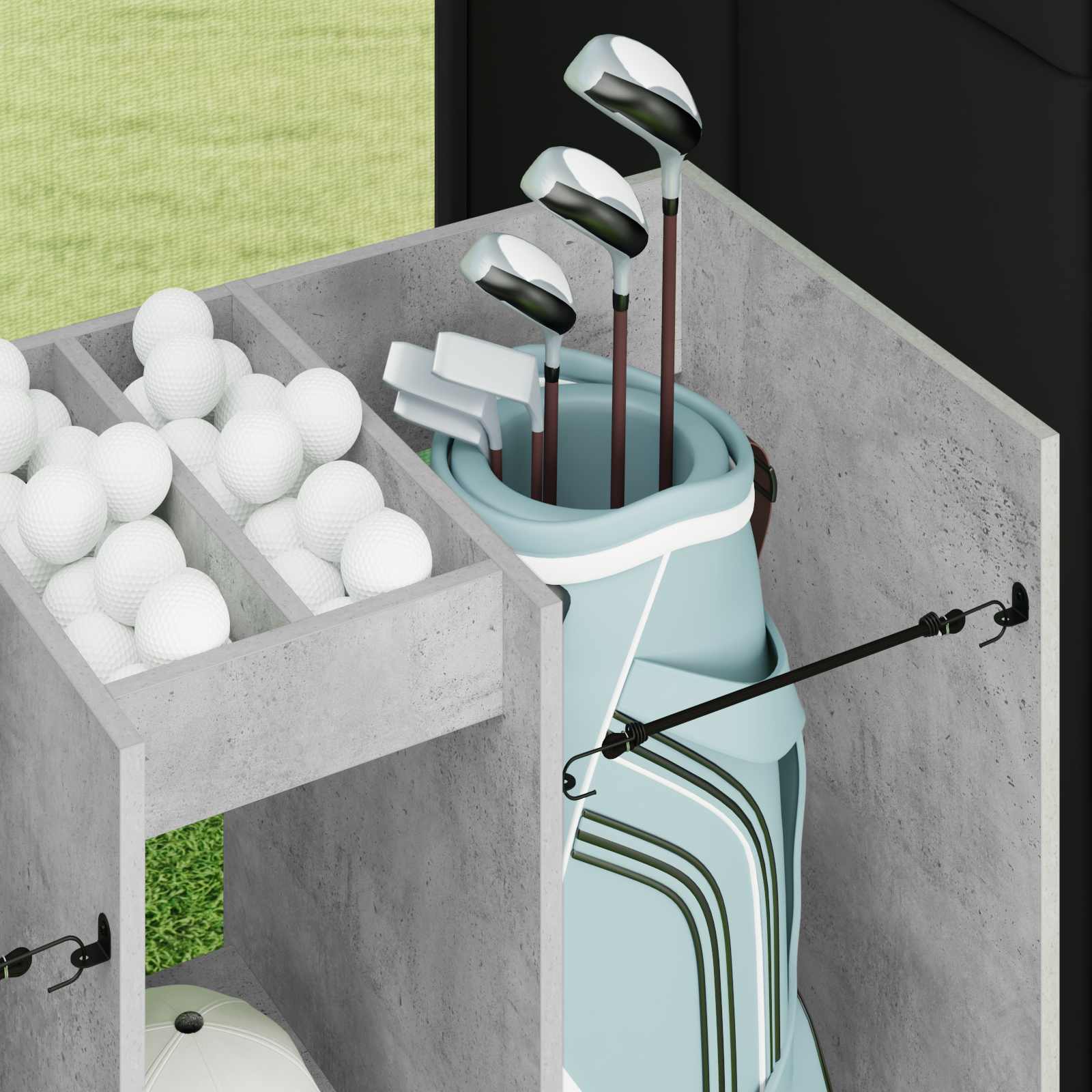 Golf ormar Jednobojno Betonski sivi 102 x 45 x 85,5 cm