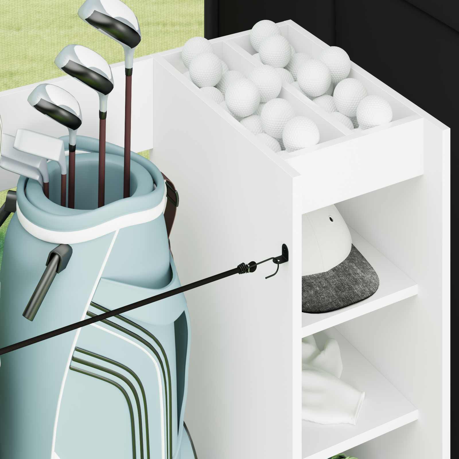 Golf ormar s kotačem Jednobojno Bijelo 90 x 45 x 98 cm