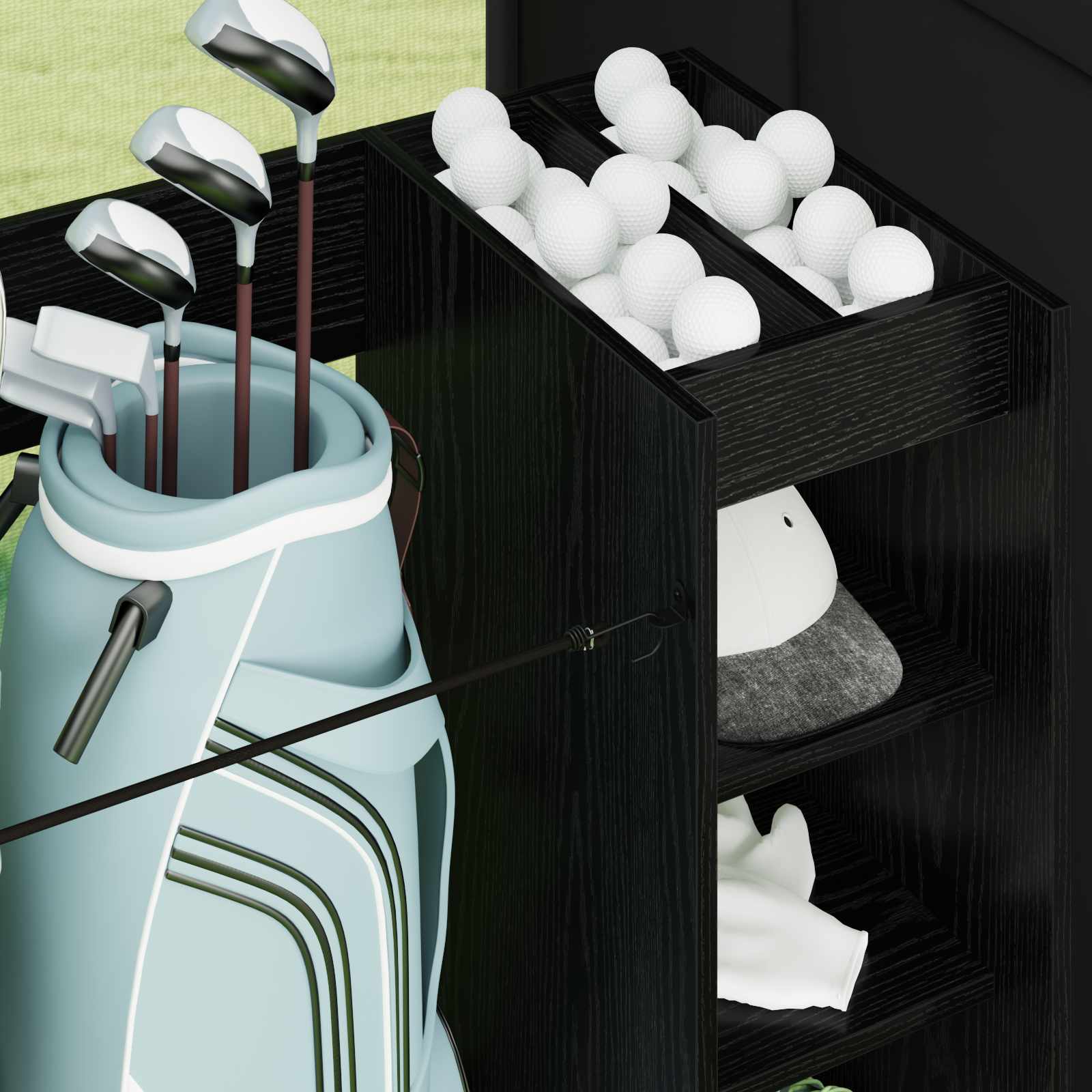 Golf ormar s kotačem Jednobojno Crni hrast 120 x 45 x 98 cm