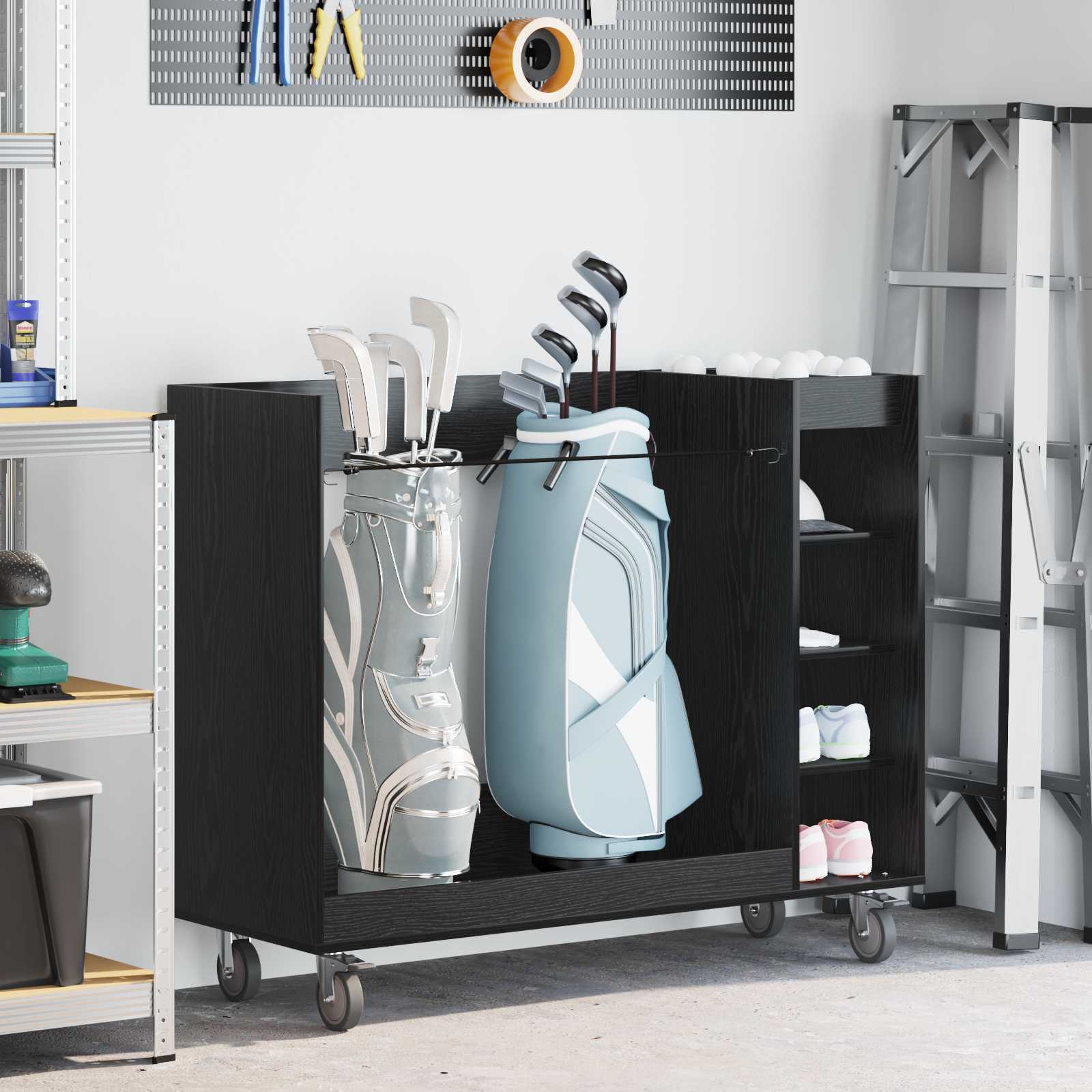 Golf ormar s kotačem Jednobojno Crni hrast 120 x 45 x 98 cm