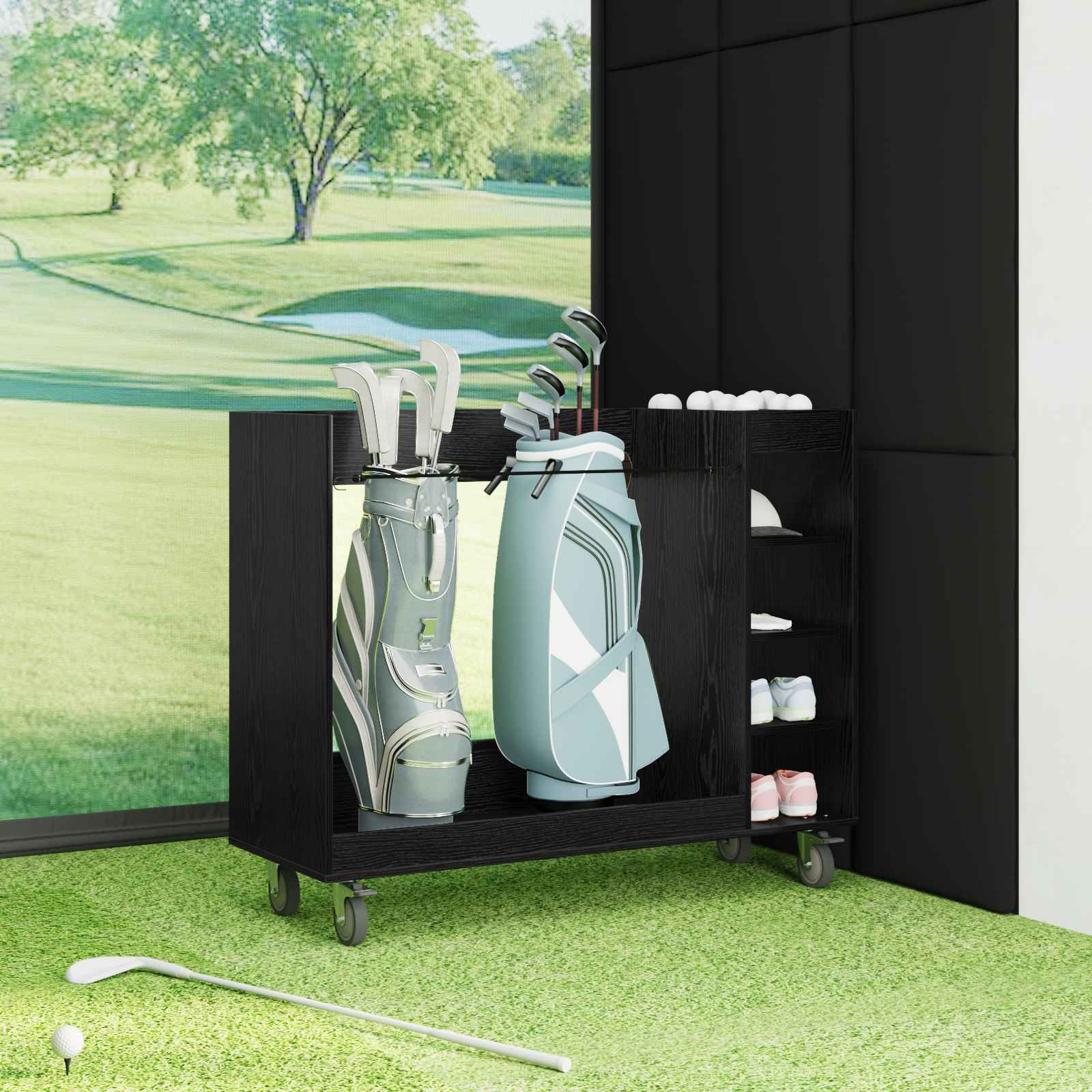 Golf ormar s kotačem Jednobojno Crni hrast 120 x 45 x 98 cm
