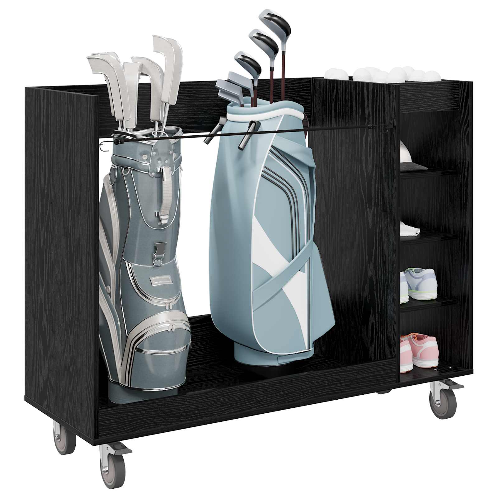Golf ormar s kotačem Jednobojno Crni hrast 120 x 45 x 98 cm