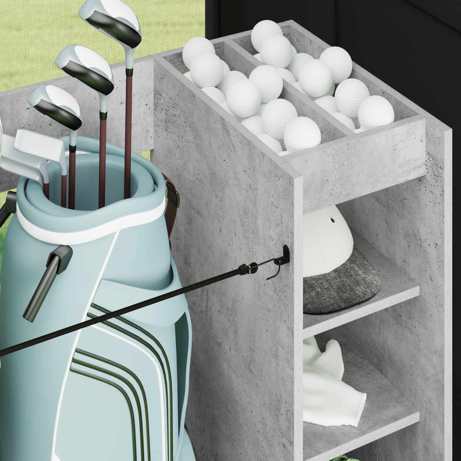 Golf ormar s kotačem Jednobojno Betonski sivi 120 x 45 x 98 cm