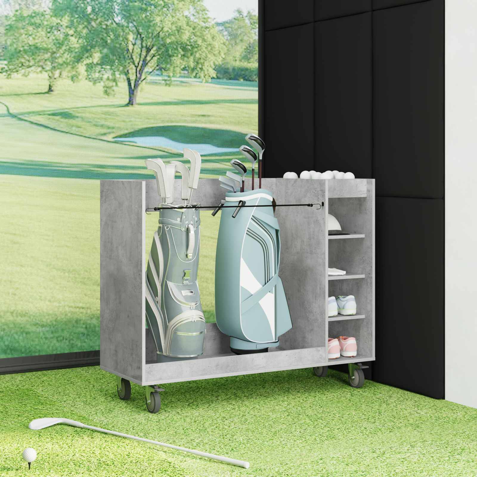 Golf ormar s kotačem Jednobojno Betonski sivi 120 x 45 x 98 cm