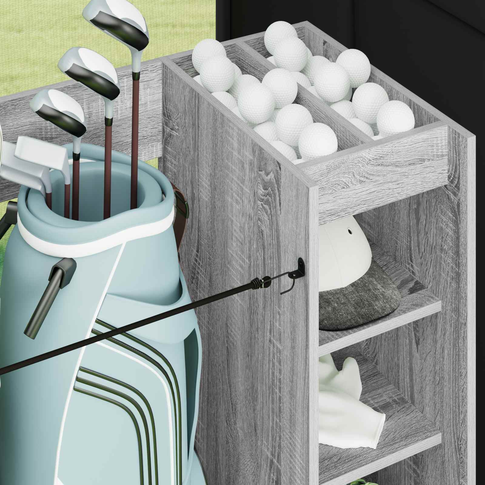 Golf ormar s kotačem Jednobojno Siva Sonoma 120 x 45 x 98 cm