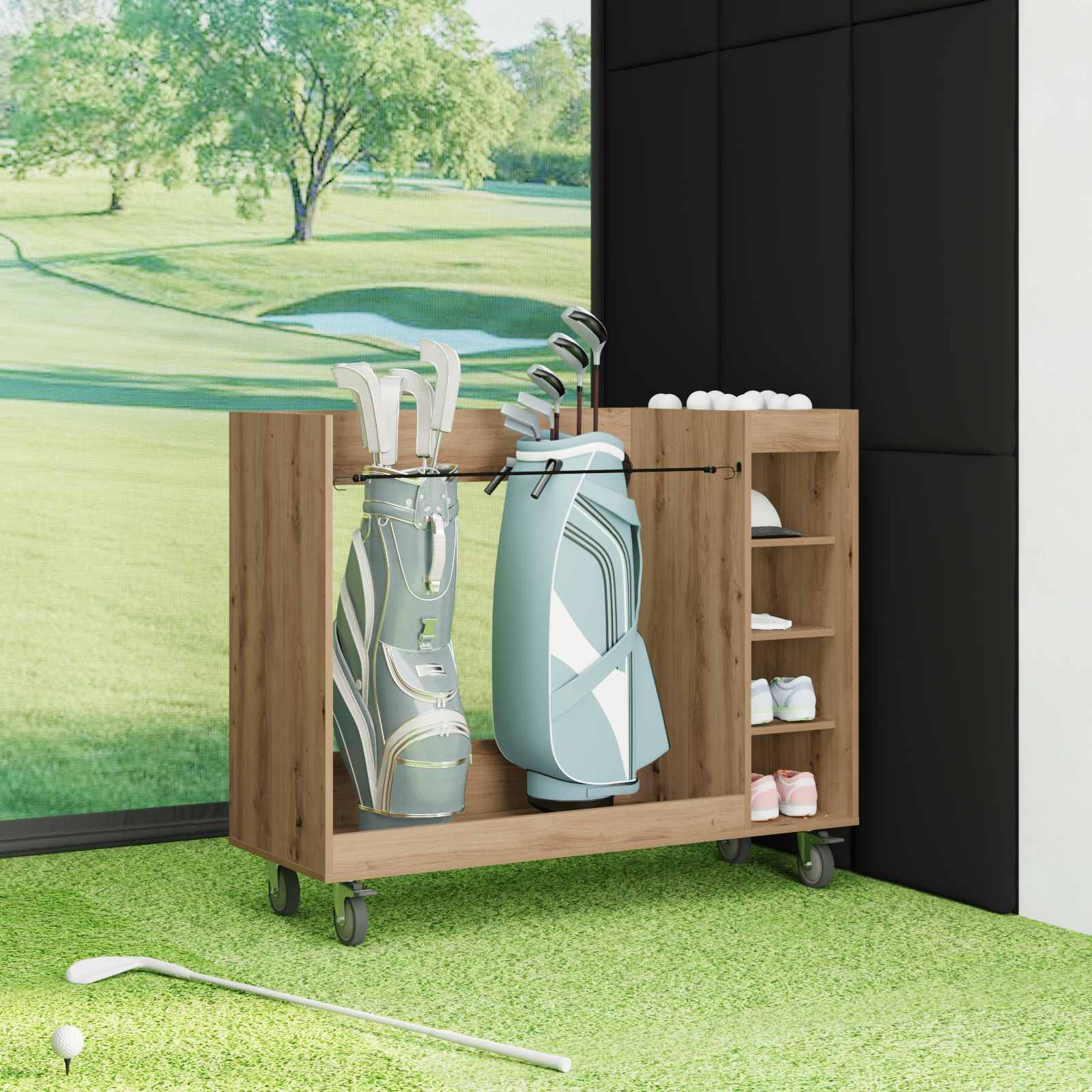 Golf ormar s kotačem Umjetnički hrast 120 x 45 x 98 cm