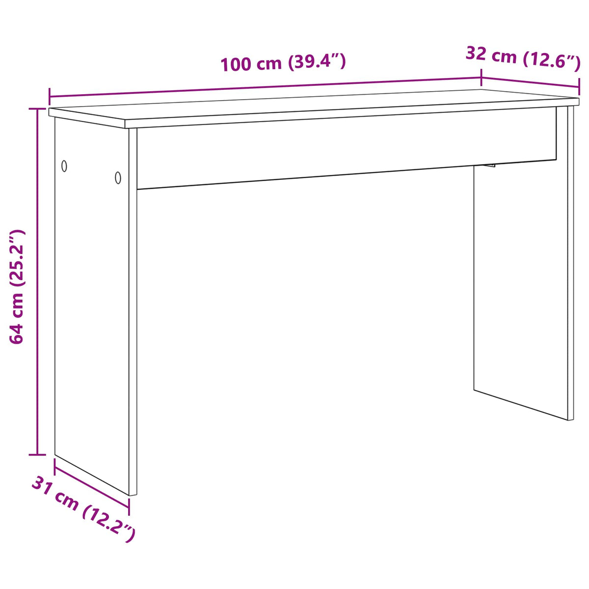Stalak za klavijaturu Bijelo 100 x 32 x 64 cm Konstruirano drvo