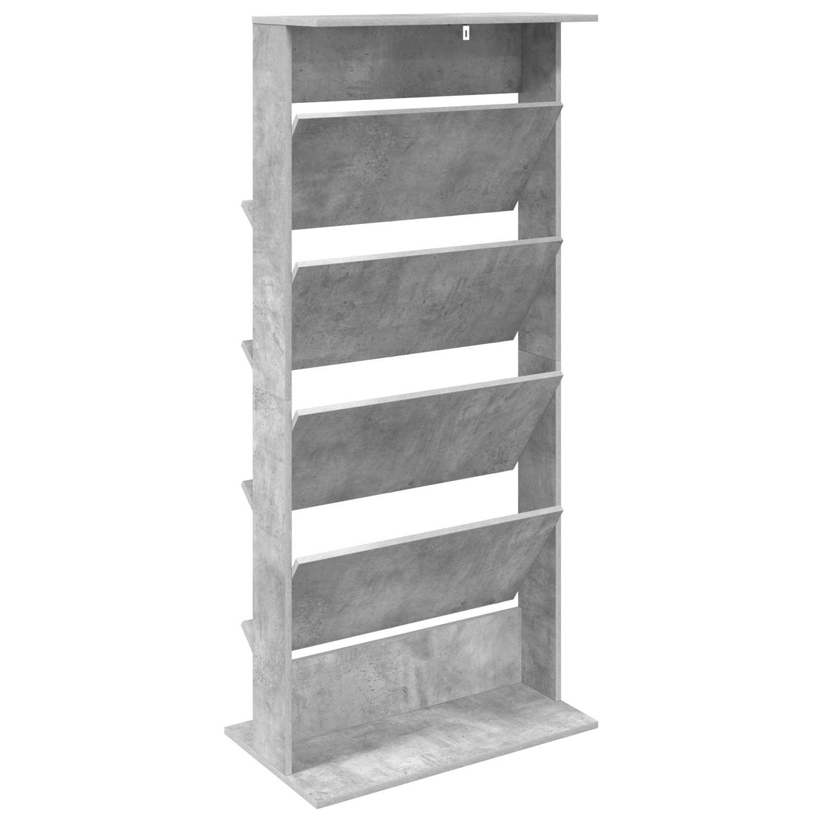 Polica za časopise s policom Betonski sivi 70 x 41 x 156 cm