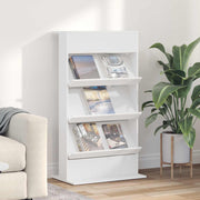 Polica za časopise Bijelo 70 x 41 x 126 cm Konstruirano drvo