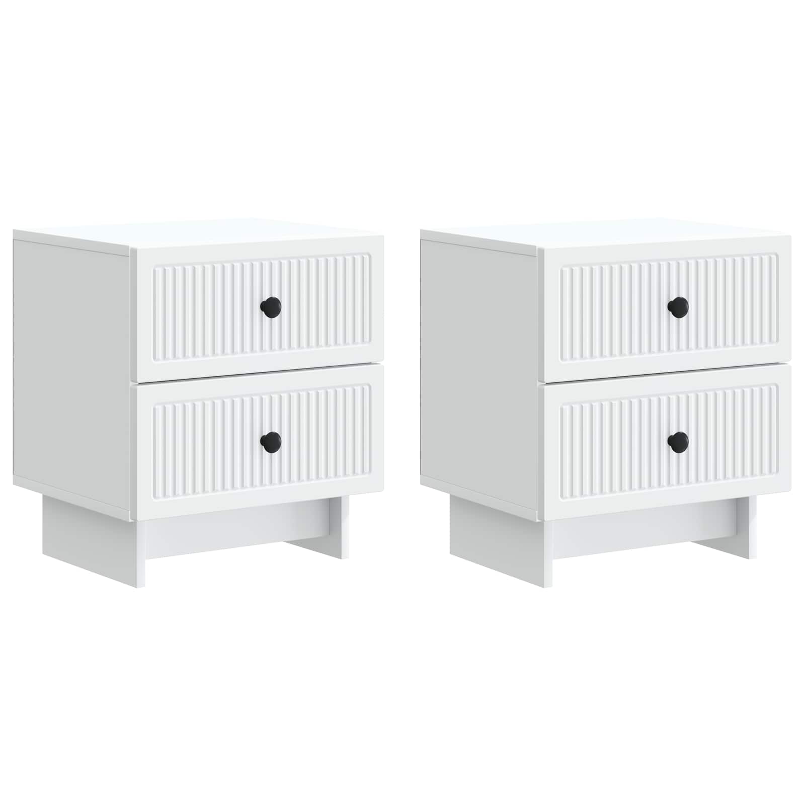 Noćni ormar 2 pcs Bijela 43 x 34,5 x 47,5 cm Konstruirano drvo