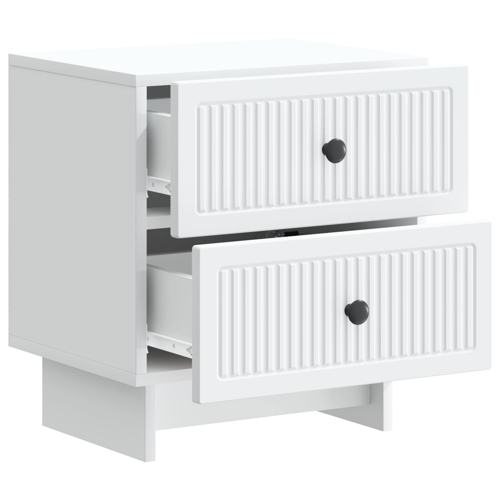 Noćni ormar 2 pcs Bijela 43 x 34,5 x 47,5 cm Konstruirano drvo