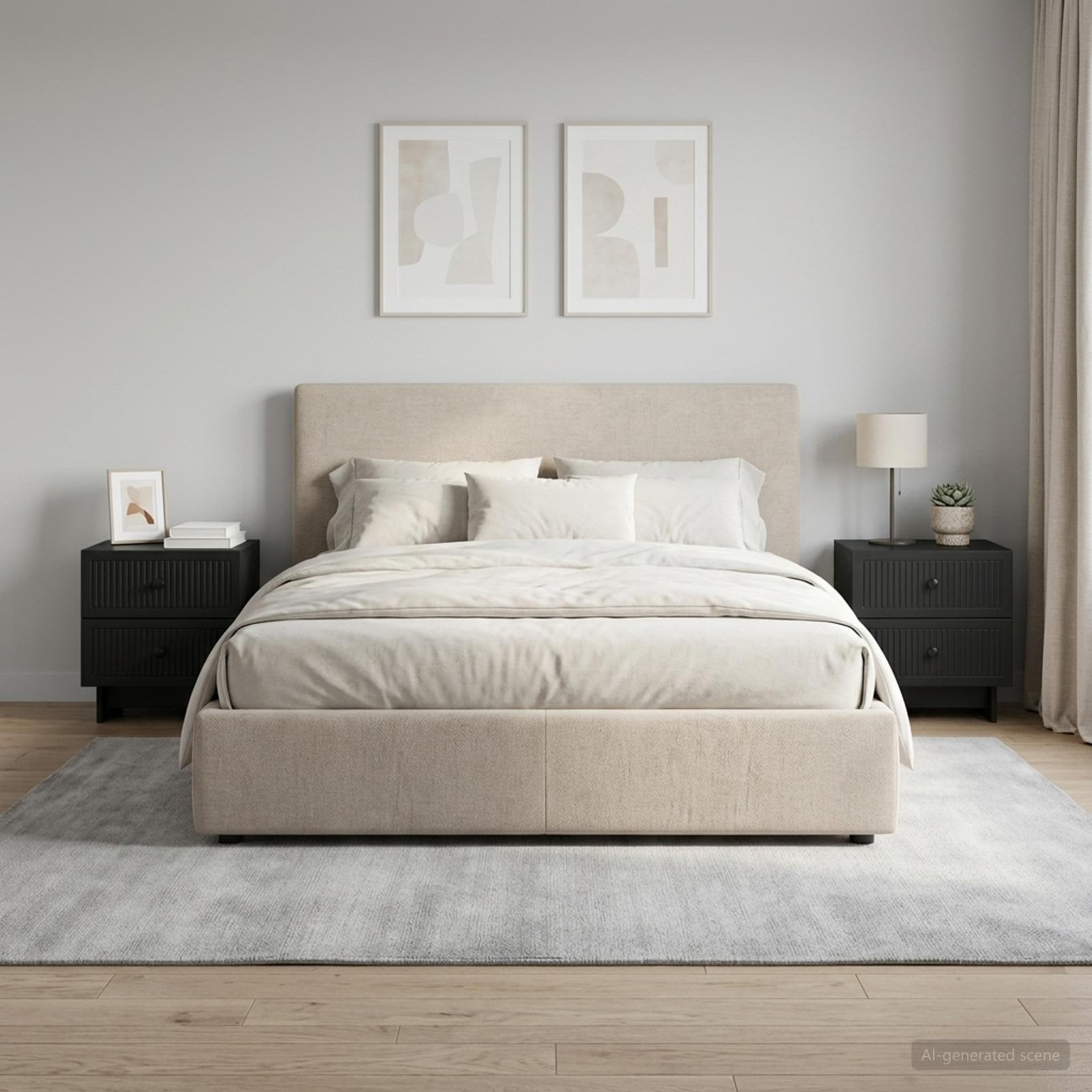 Noćni ormar 2 pcs Crna 43 x 34,5 x 47,5 cm Konstruirano drvo