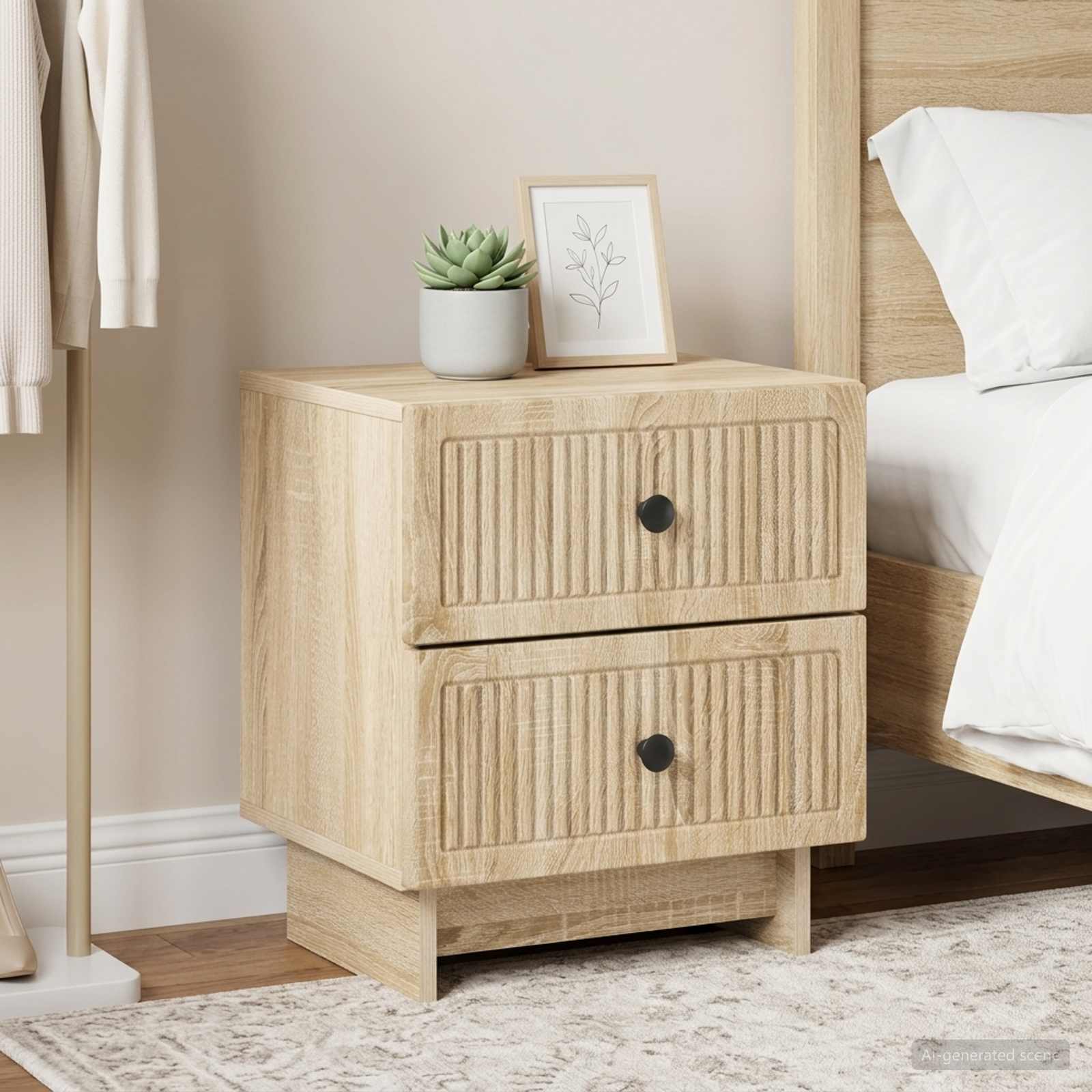 Noćni ormar s ladicama 2 pcs Hrast sonoma 43 x 34,5 x 47,5 cm