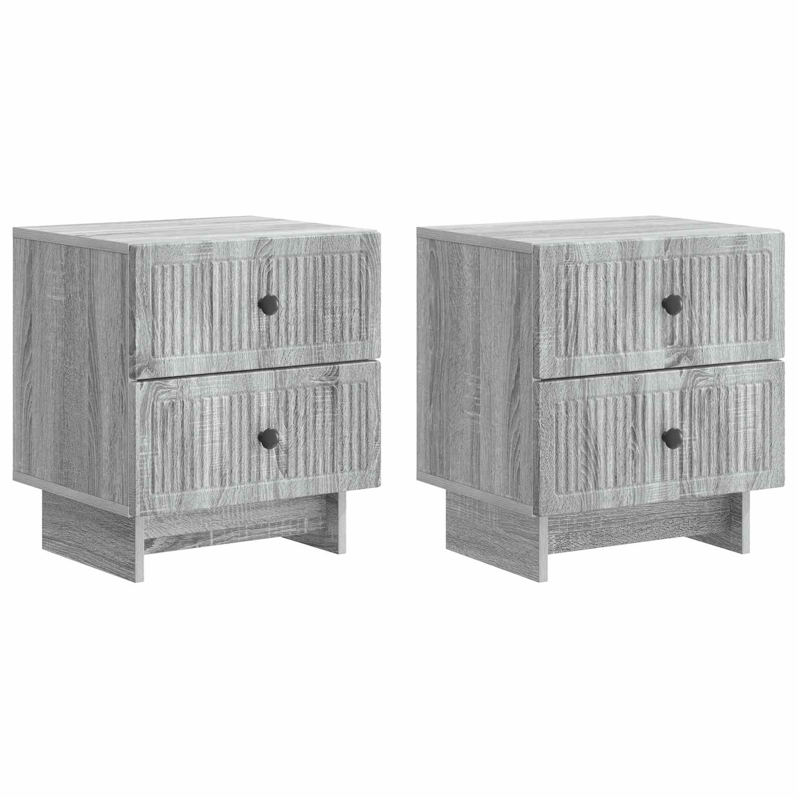 Noćni ormar s ladicama 2 pcs Siva sonoma 43 x 34,5 x 47,5 cm