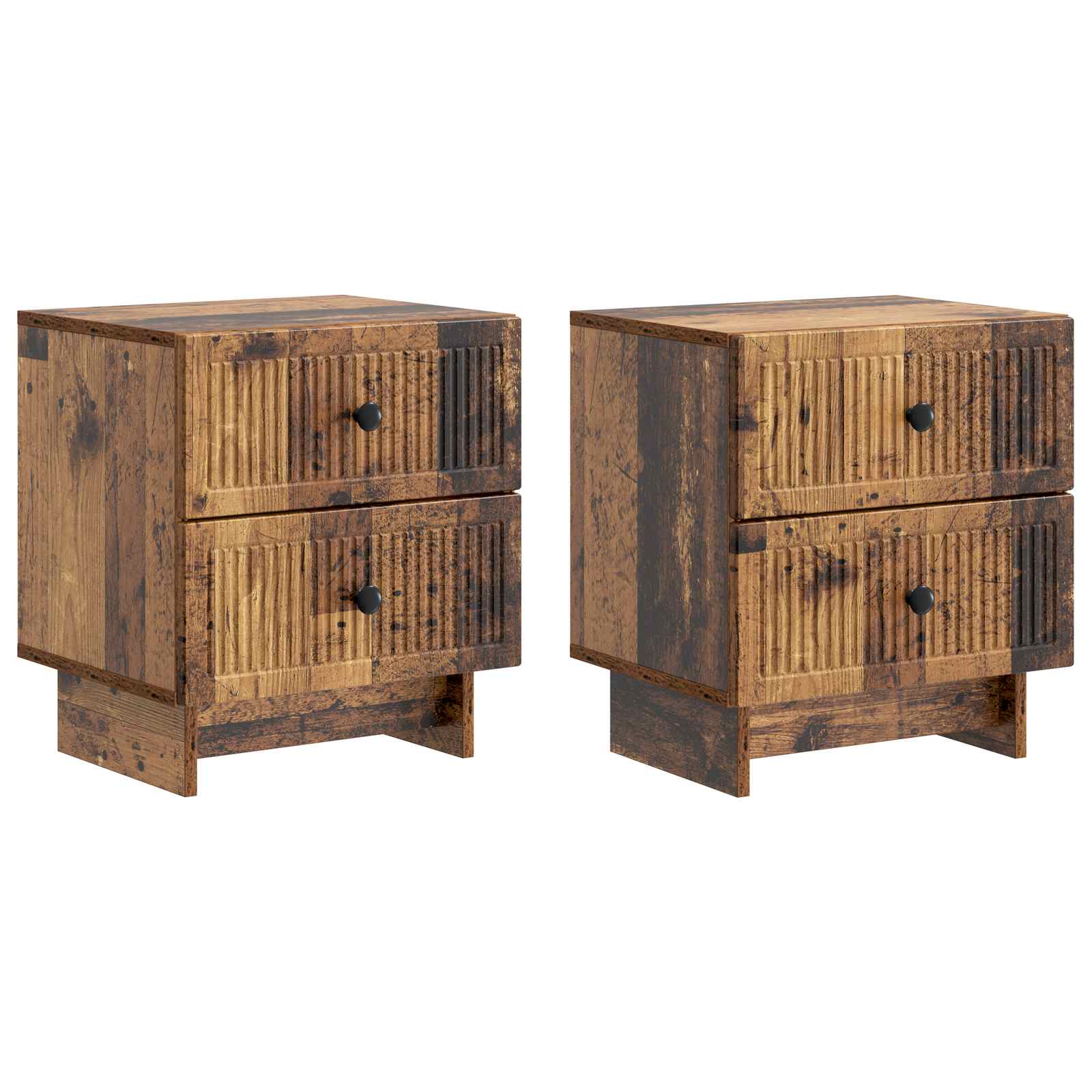 Noćni ormar s ladicama 2 pcs Staro drvo 43 x 34,5 x 47,5 cm