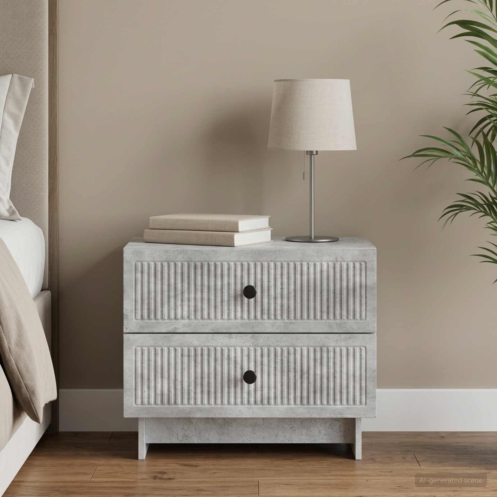 Noćni ormar Betonska siva 62 x 34,5 x 47,5 cm Konstruirano drvo