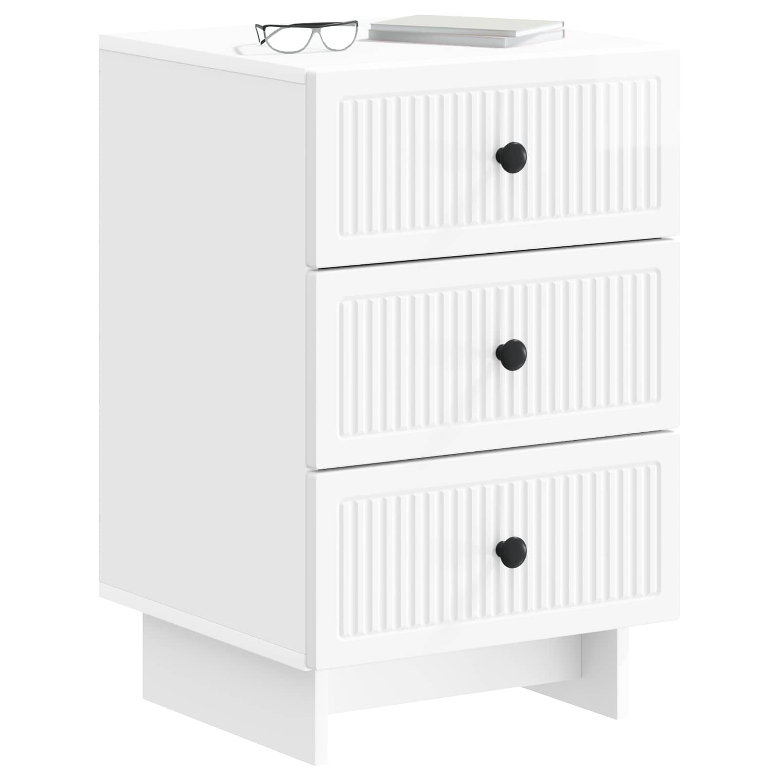 Noćni ormar s ladicama Bijela visokog sjaja 43 x 41 x 66,5 cm
