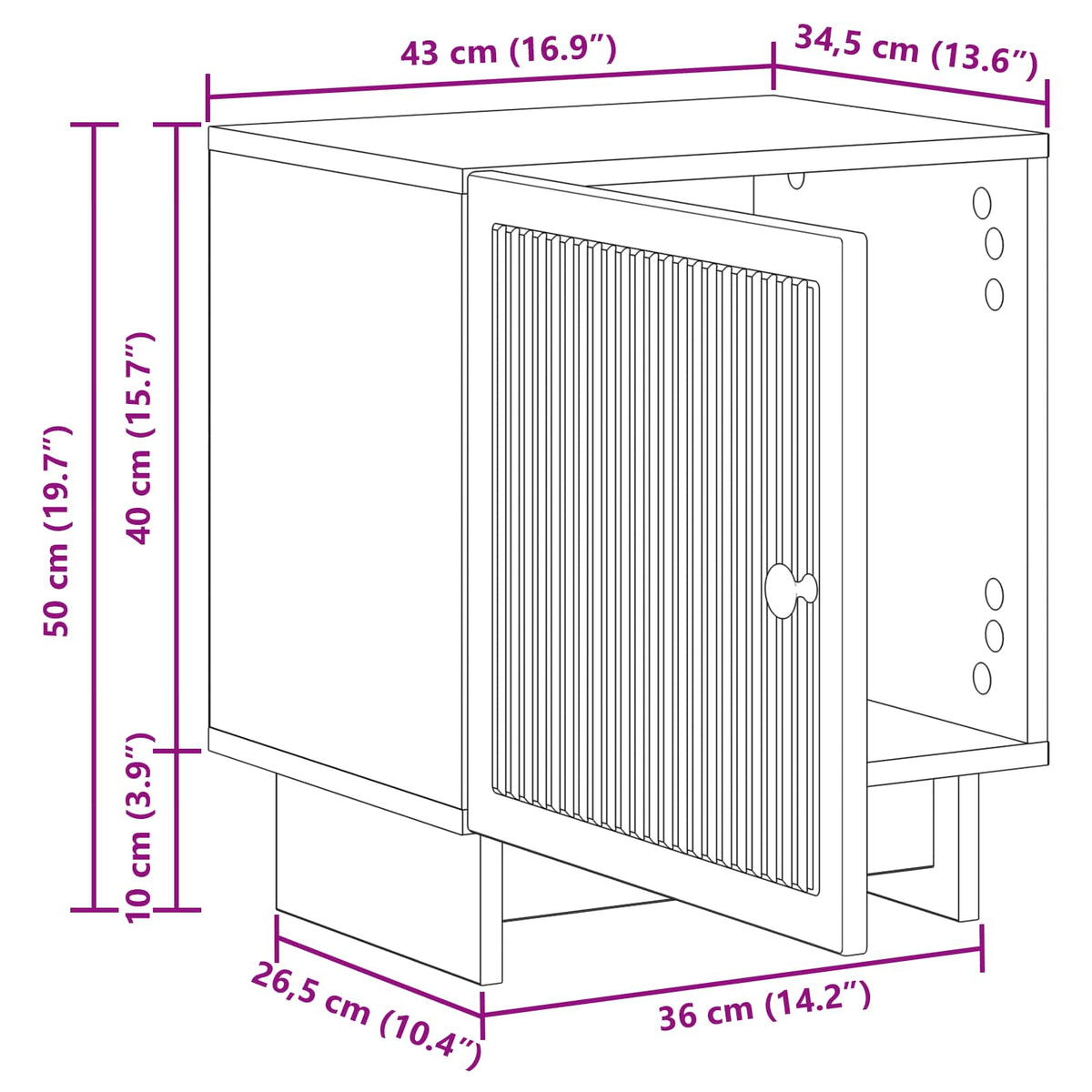 Noćni ormar Crna 43 x 34,5 x 50 cm Konstruirano drvo