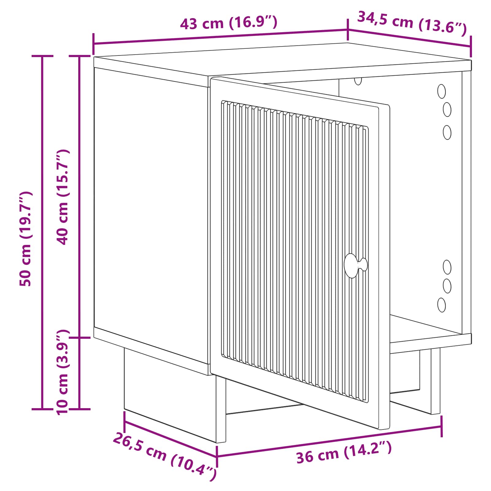 Noćni ormar Crna 43 x 34,5 x 50 cm Konstruirano drvo