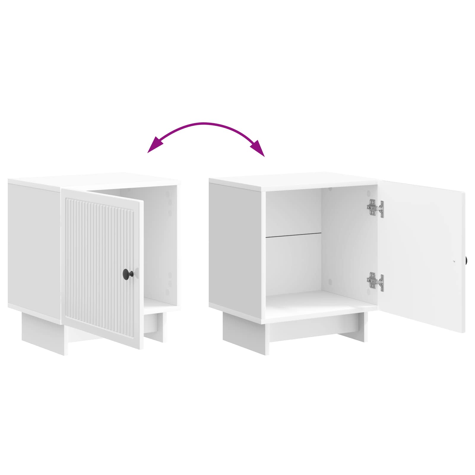 Noćni ormar 2 pcs Bijela visokog sjaja 43 x 34,5 x 50 cm