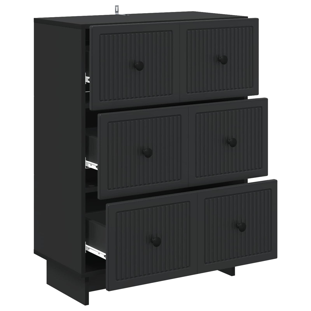 Ormar s ladicama Crna 66 x 34,5 x 90 cm Konstruirano drvo