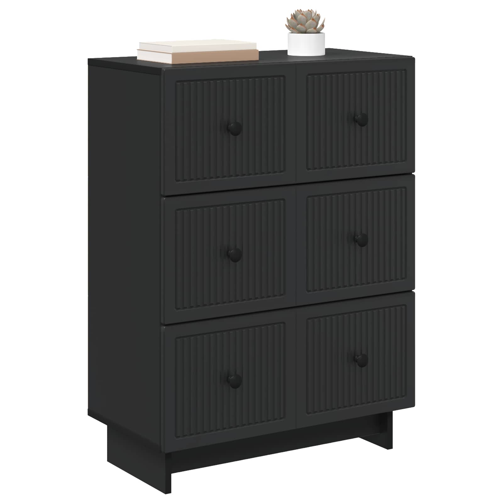 Ormar s ladicama Crna 66 x 34,5 x 90 cm Konstruirano drvo