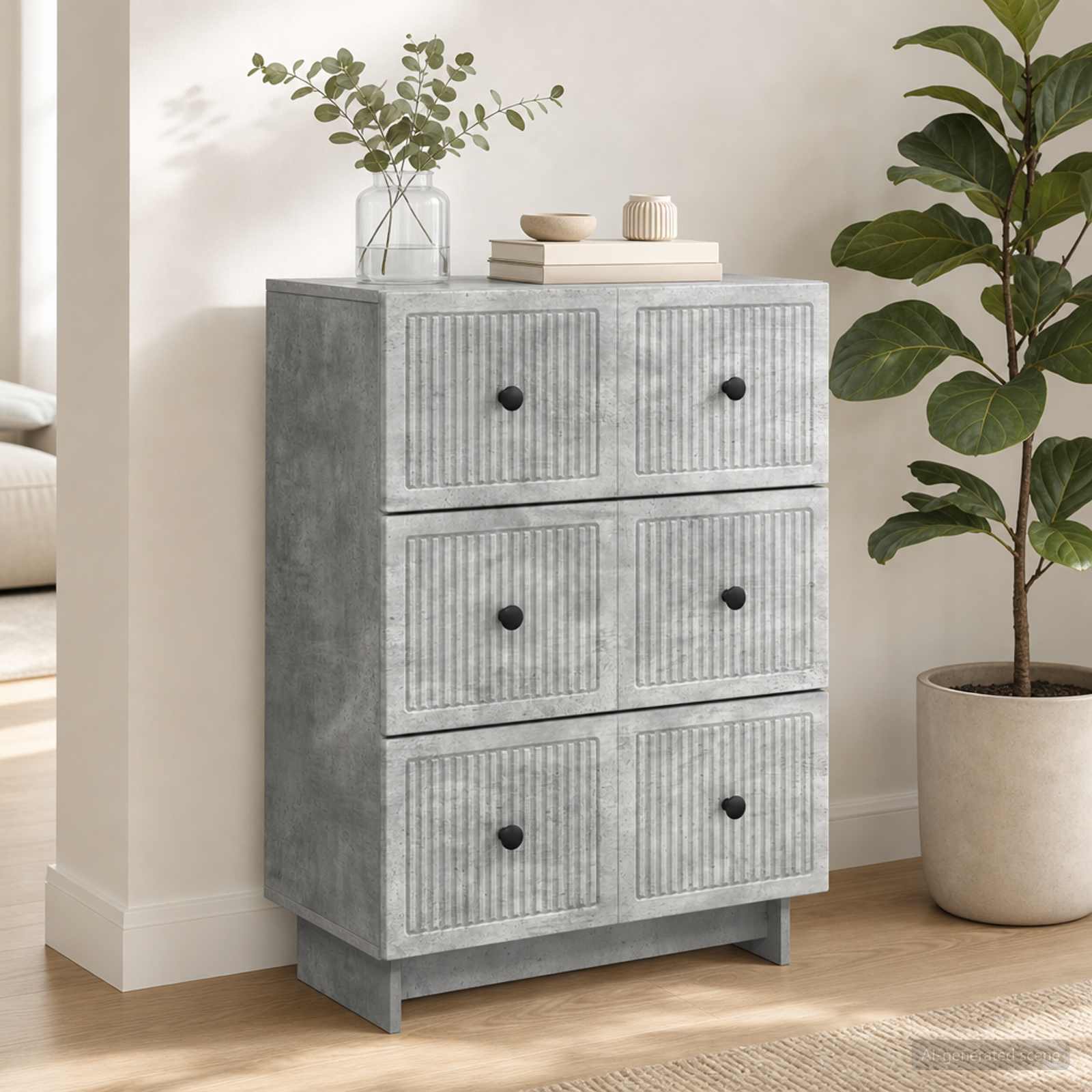 Ormar s ladicama Betonska siva 66 x 34,5 x 90 cm