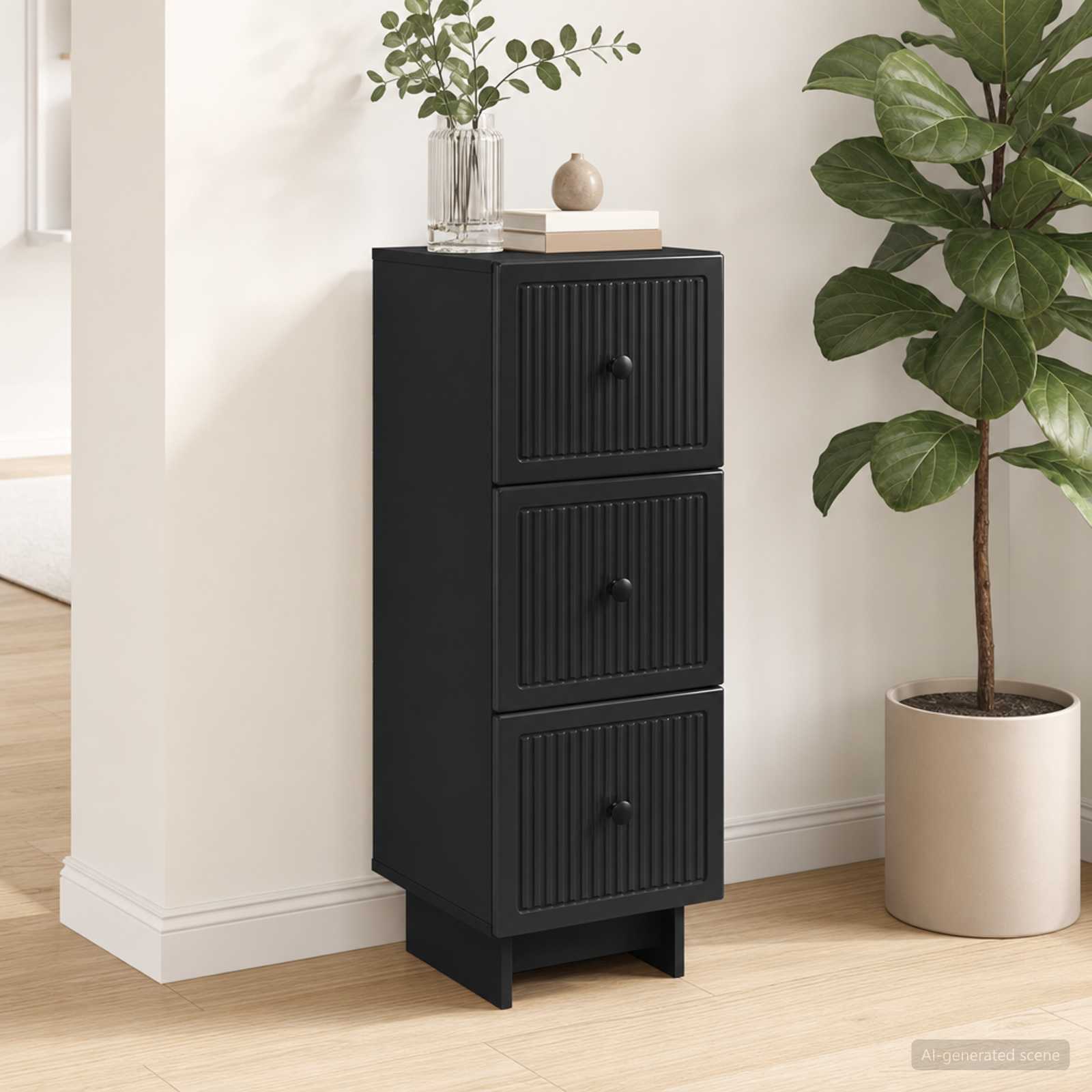 Ormar s ladicama Crna 33 x 34,5 x 90 cm Konstruirano drvo