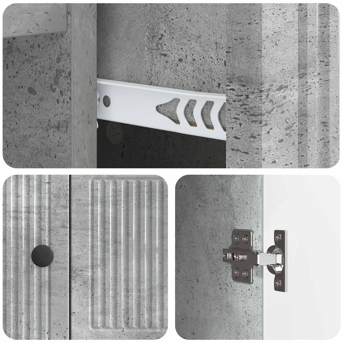 Kreveta Betonska siva 66 x 34,5 x 90 cm Konstruirano drvo