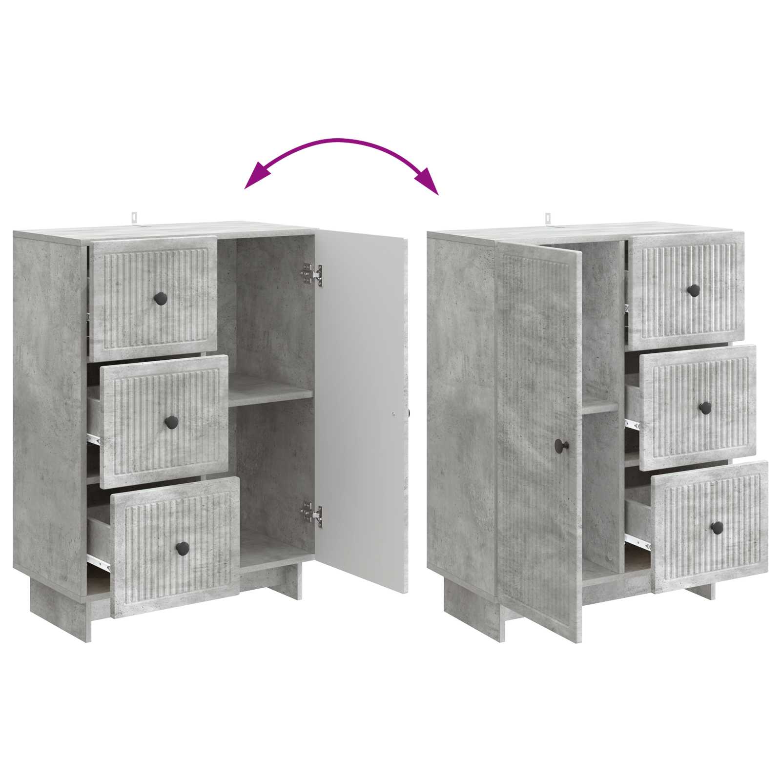 Kreveta Betonska siva 66 x 34,5 x 90 cm Konstruirano drvo