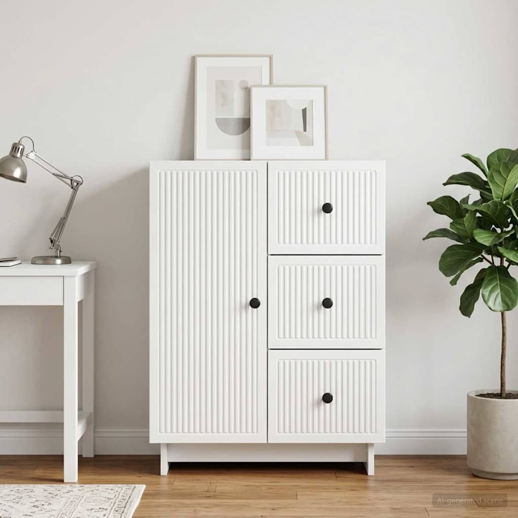 Kreveta s ladicama Bijela visokog sjaja 66 x 34,5 x 90 cm