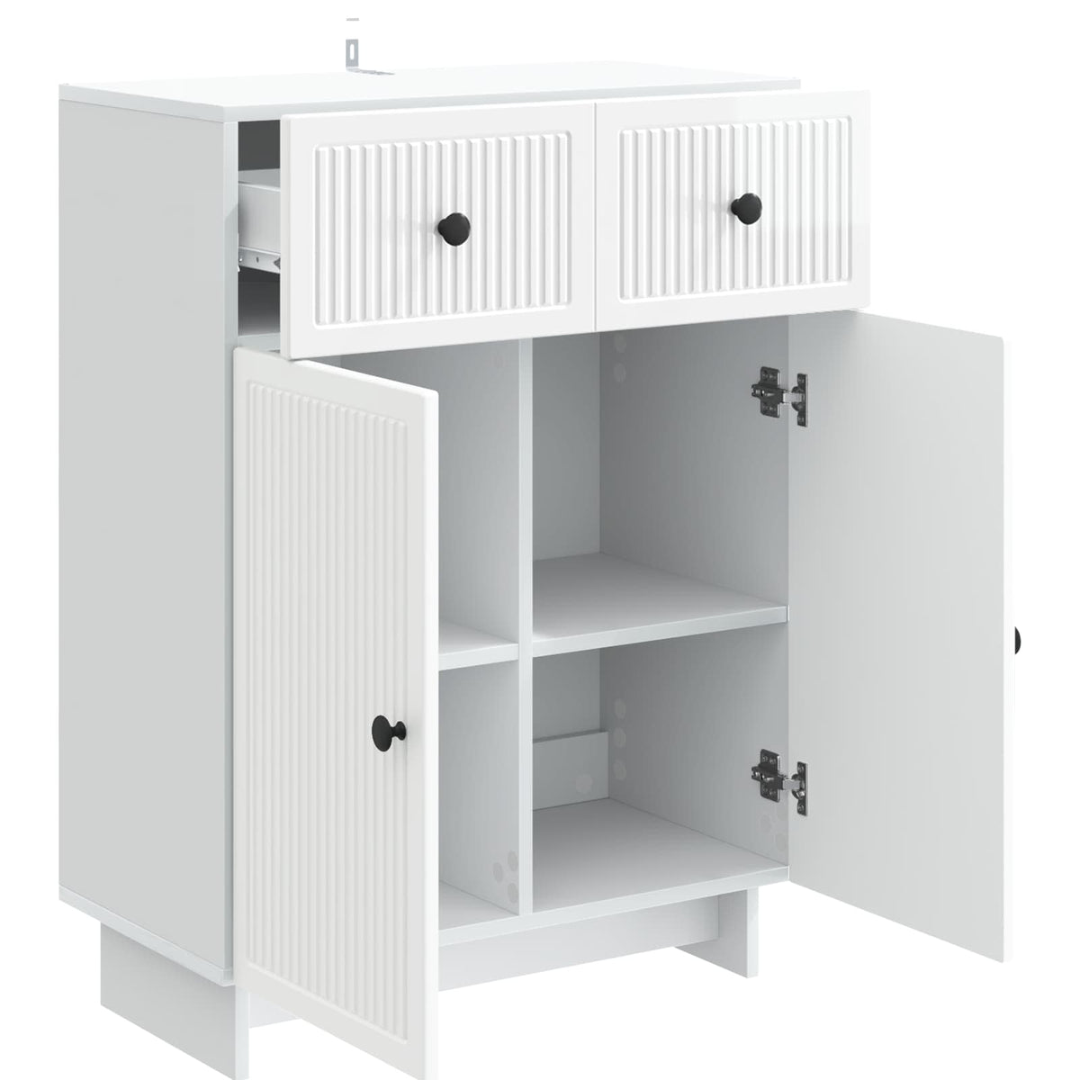 Kreveta s ladicama Bijela visokog sjaja 66 x 34,5 x 90 cm