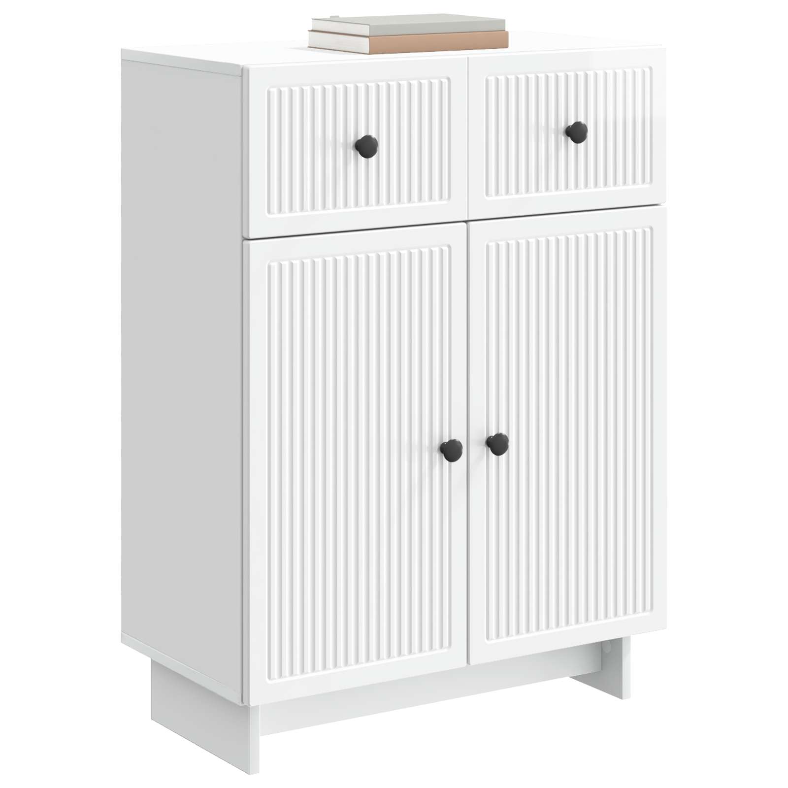 Kreveta s ladicama Bijela visokog sjaja 66 x 34,5 x 90 cm