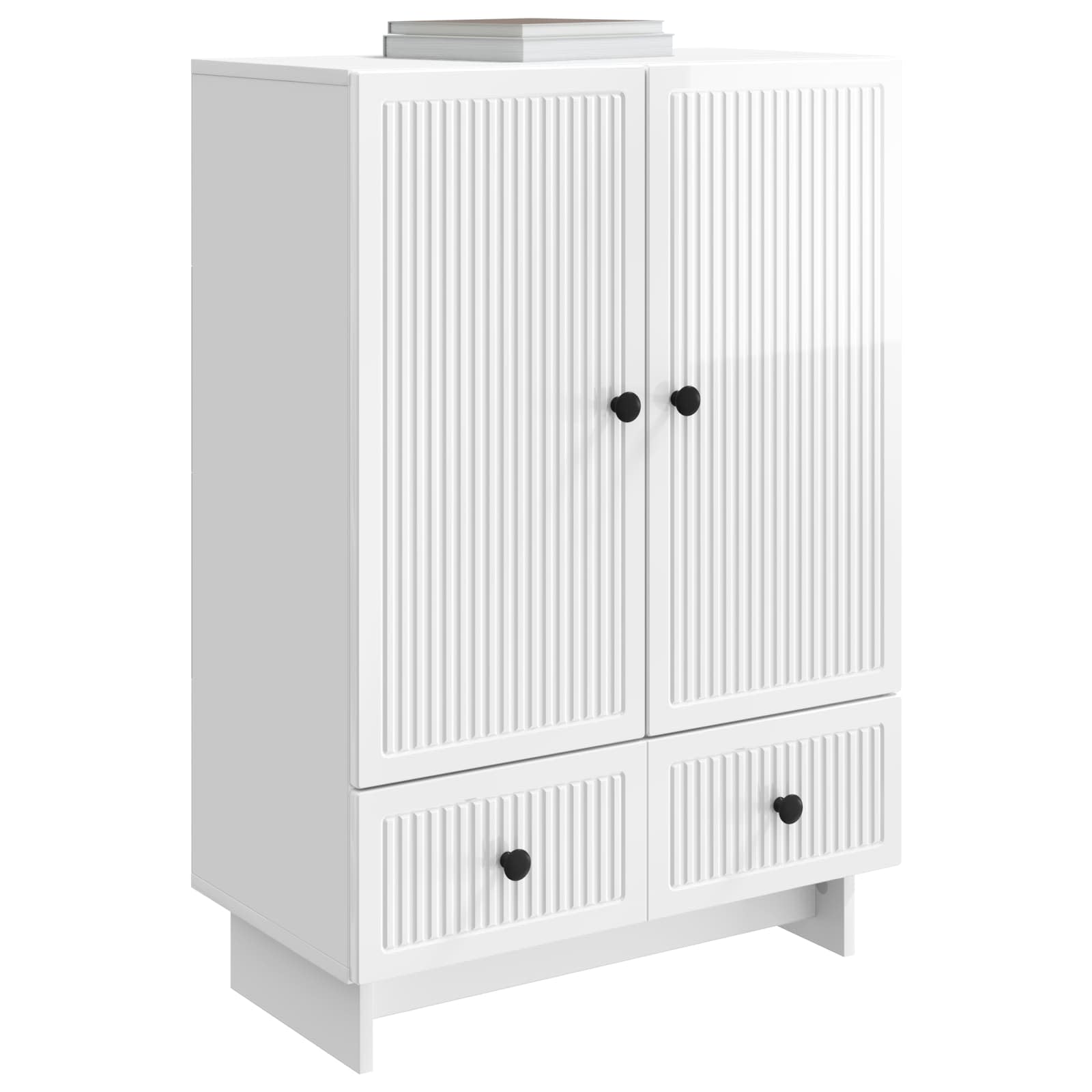 Kreveta Visoki Sjaj Bijeli 66 x 34,5 x 95 cm