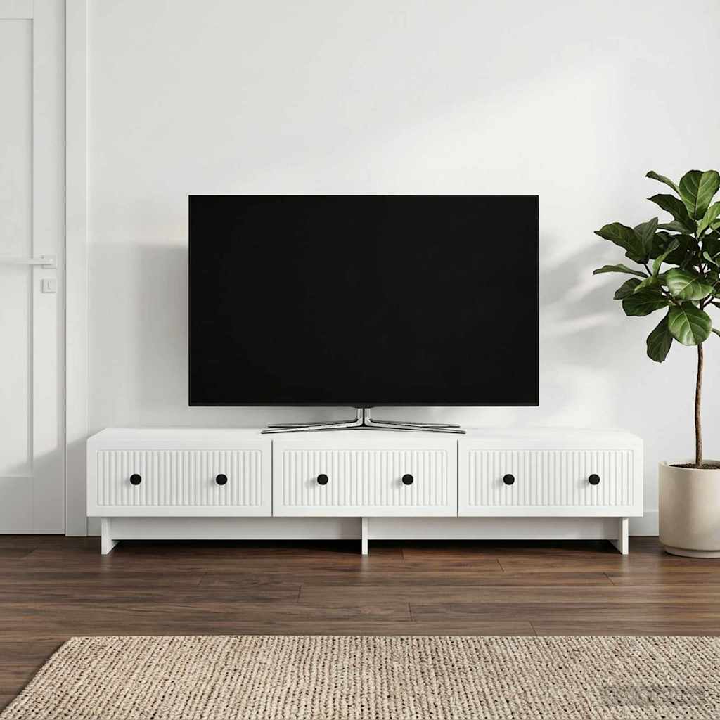 TV ormar s ladicama Bijela 147 x 34,5 x 30 cm Konstruirano drvo