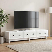 TV ormar s ladicama Bijela visokog sjaja 147 x 34,5 x 30 cm