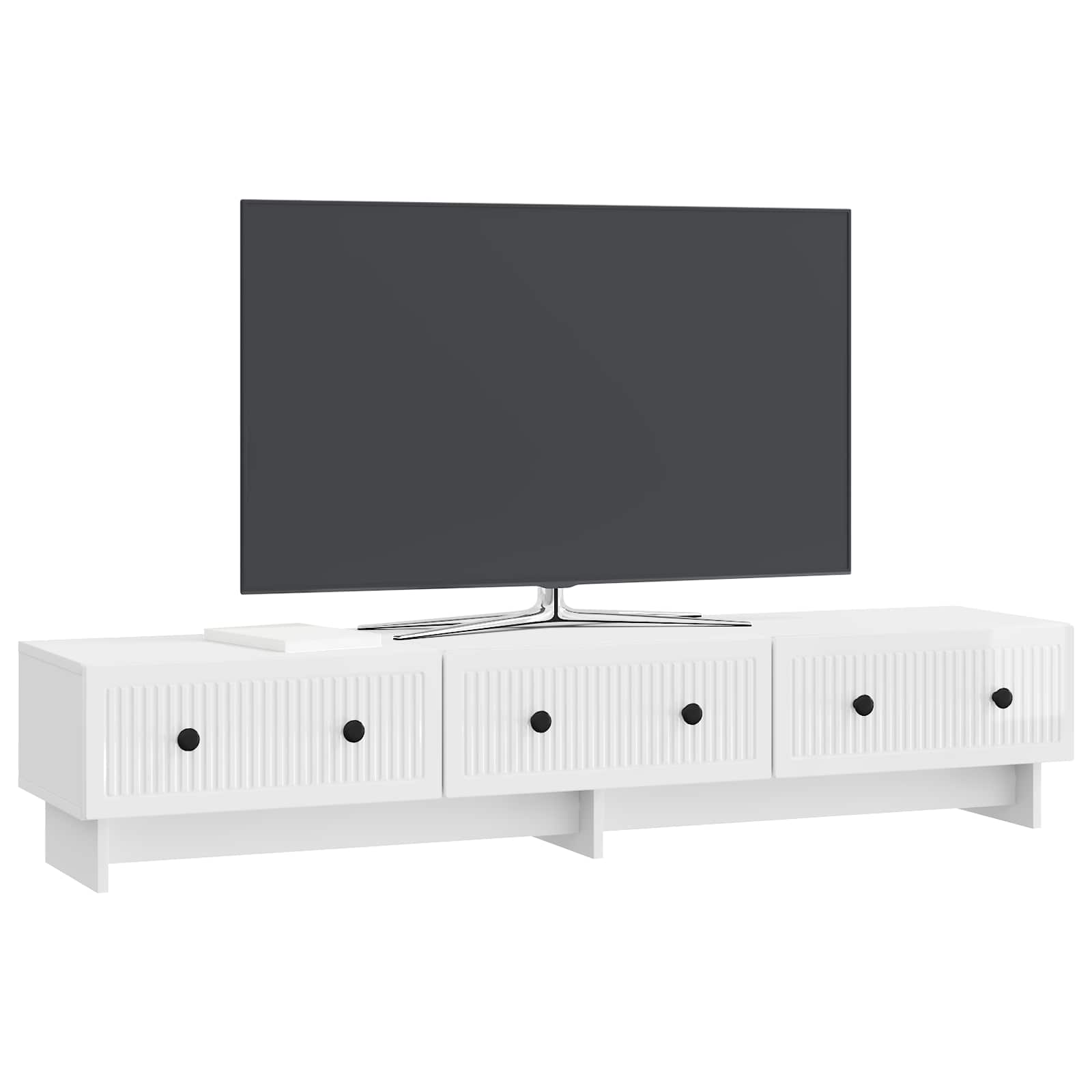 TV ormar s ladicama Bijela visokog sjaja 147 x 34,5 x 30 cm