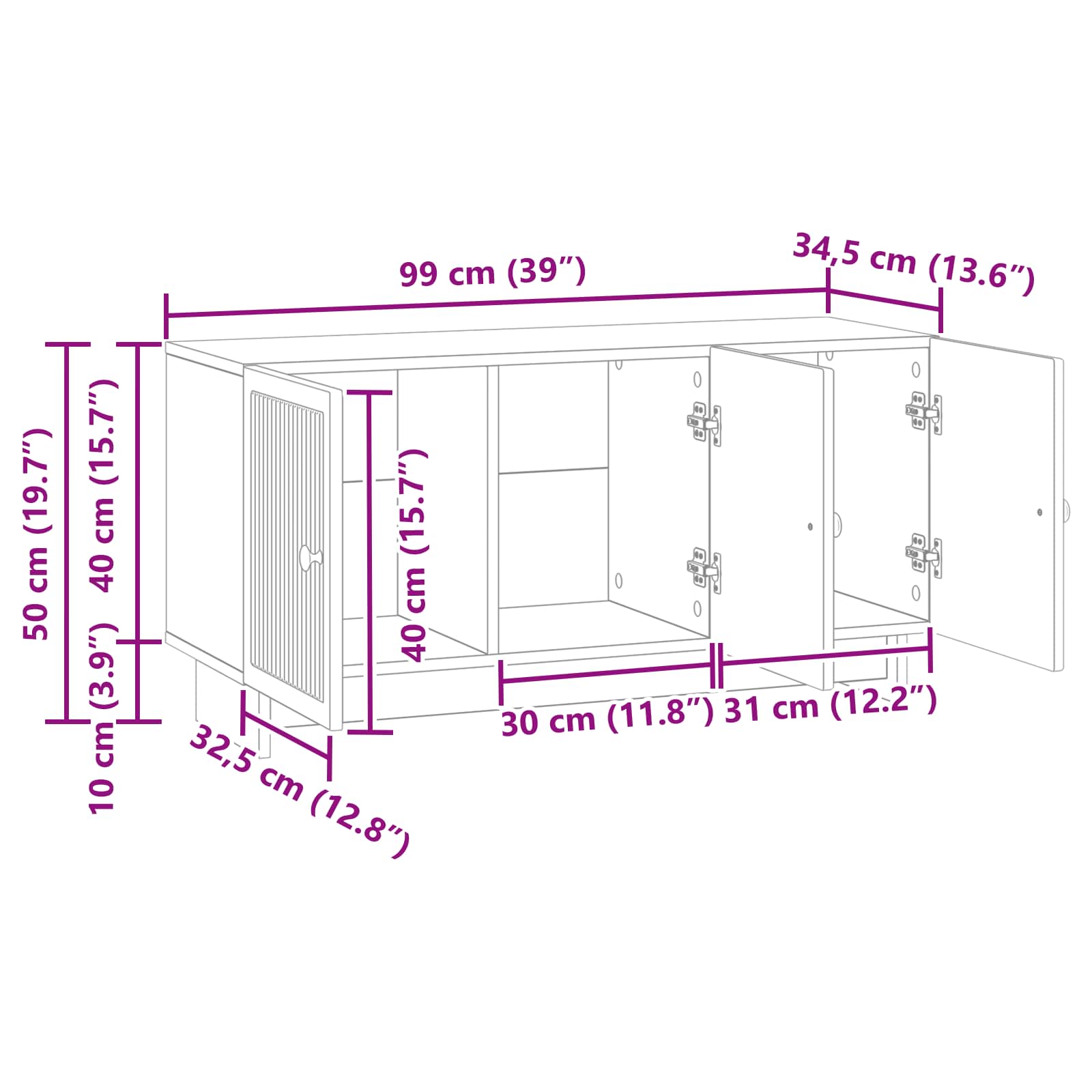 TV ormar Crna 99 x 34,5 x 50 cm Konstruirano drvo