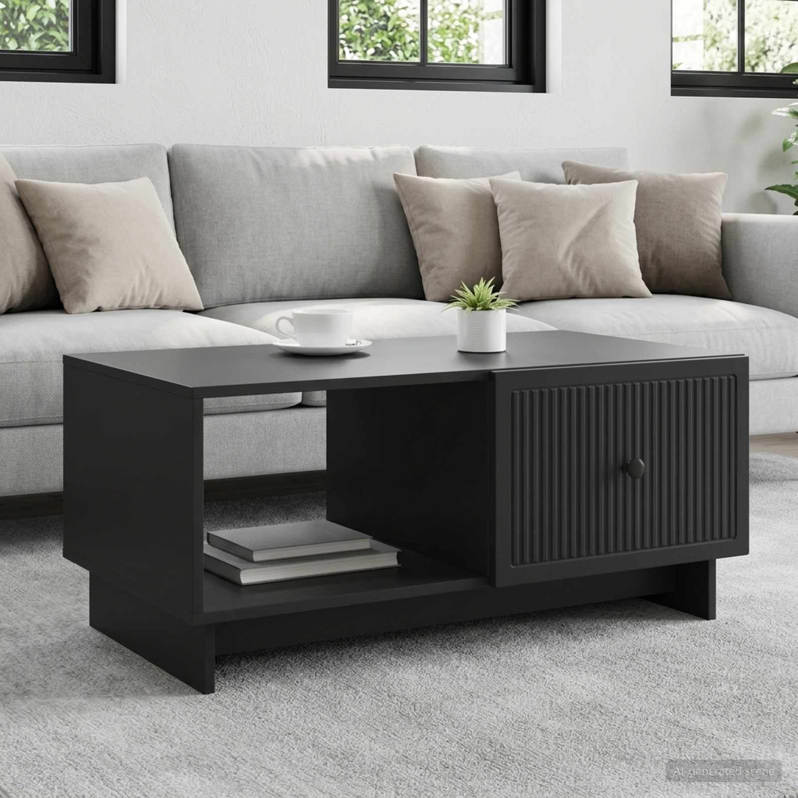 Kava Stol Crna 90 x 50 x 40 cm Konstruirano drvo