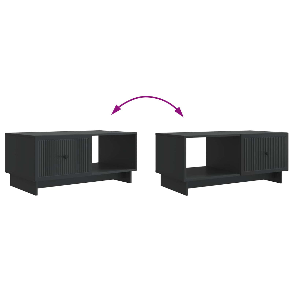 Kava Stol Crna 90 x 50 x 40 cm Konstruirano drvo