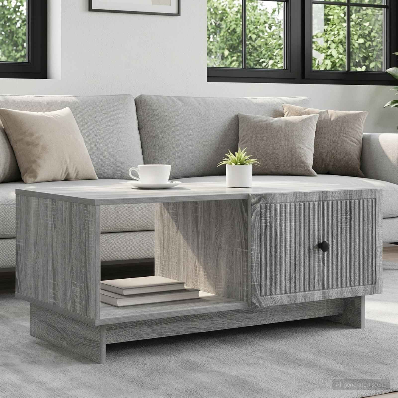 Kava Stol Siva sonoma 90 x 50 x 40 cm Konstruirano drvo