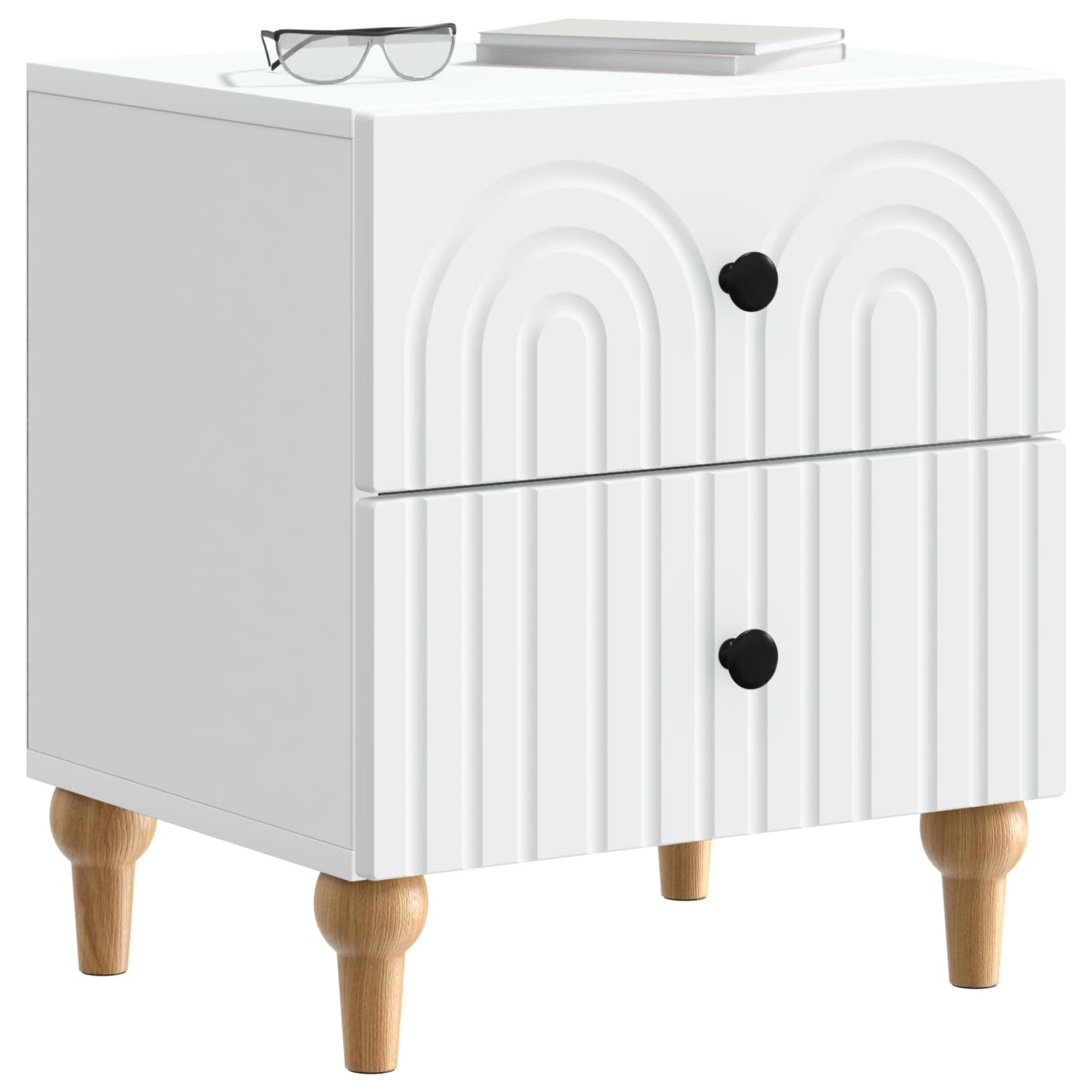 Noćni ormar 2 pcs Bijela 43 x 34,5 x 48 cm Konstruirano drvo