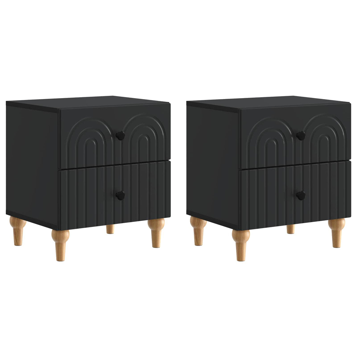 Noćni ormar 2 pcs Crna 43 x 34,5 x 48 cm Konstruirano drvo