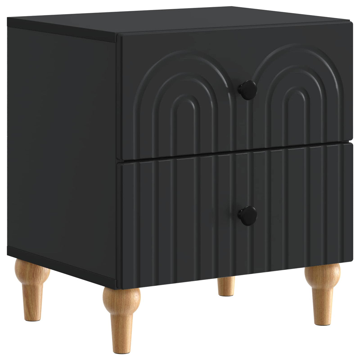 Noćni ormar 2 pcs Crna 43 x 34,5 x 48 cm Konstruirano drvo